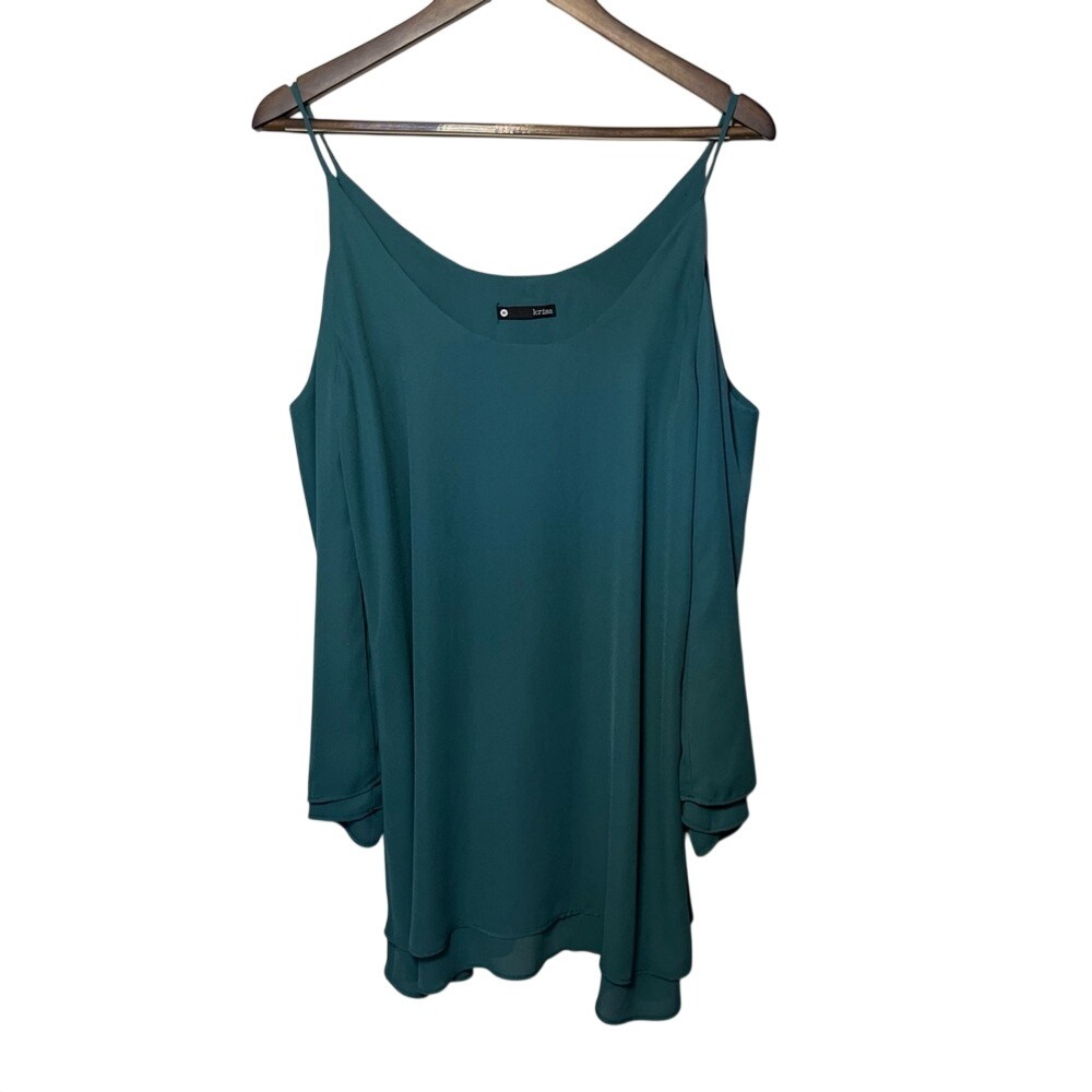 Revolve Krisa Cold Shoulder Mini Dress Green Medium Sexy Party Wedding Guest - Picture 2 of 8